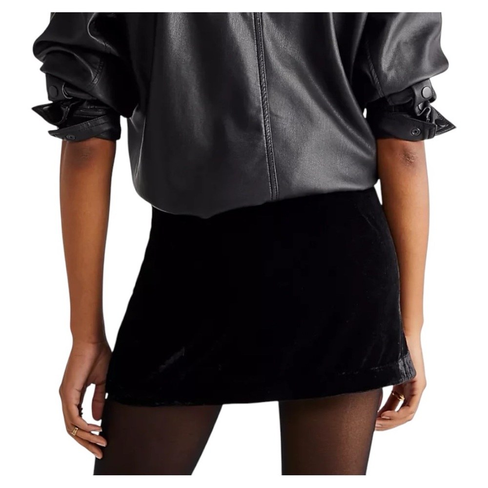 Free People Annalise Velvet Mini in Black Size 12 - Picture 3 of 7